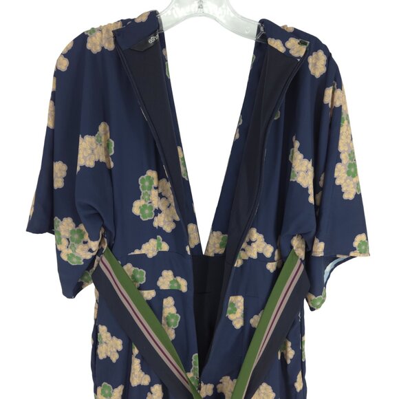 eshakti Wide Leg Jumpsuit Floral Plunge Neckline Kimono style ESTIMATED SIZE M - Picture 8 of 16